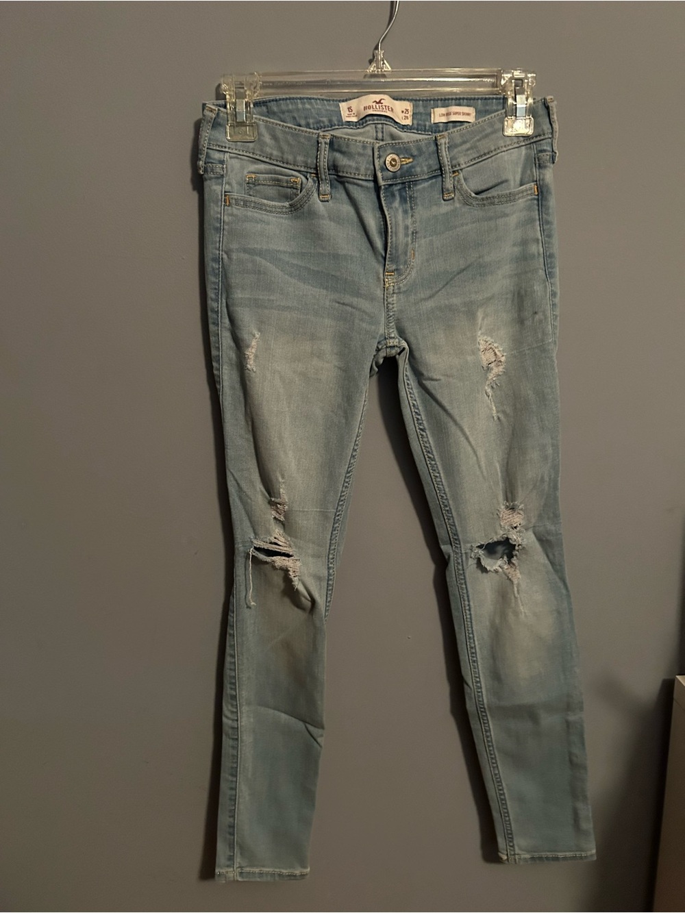 Hollister Light Blue Distressed Skinny Jeans